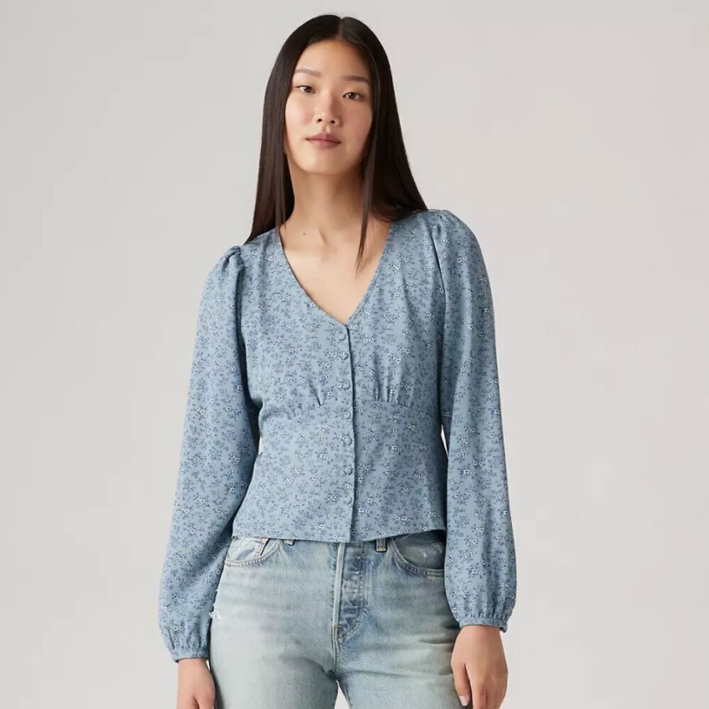 Levi's Women's Dolores Long Sleeve Smocked Floral Blouse - XXL